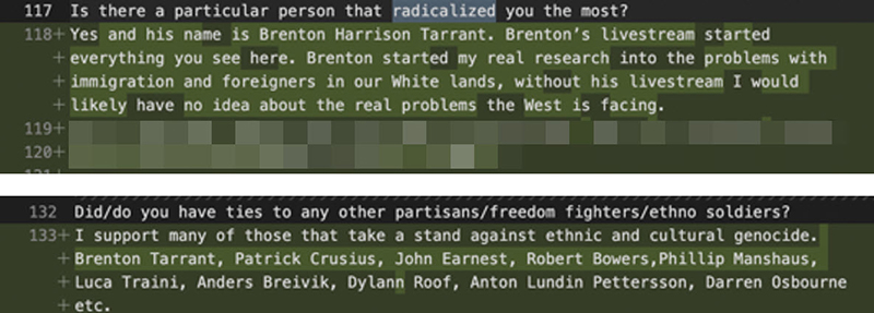 Striking Similarities Between Gendron and Tarrant Manifestos