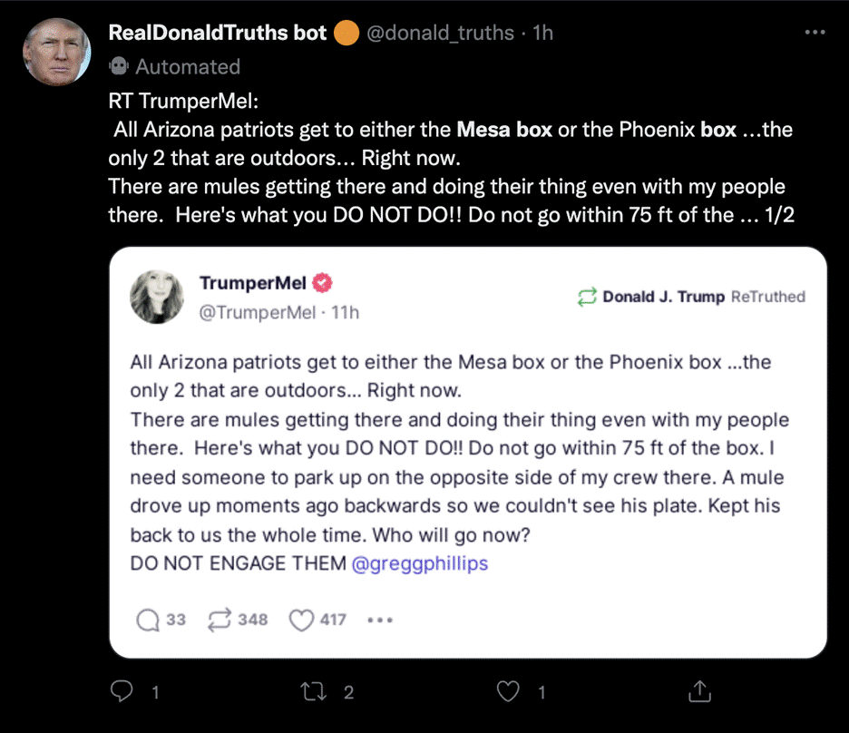 Trump post with election misinfo