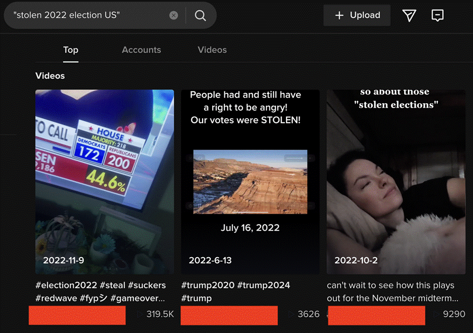 post containing election misinfo