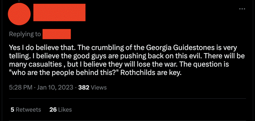 Example of a tweet promoting or inciting violence against Jews that ADL reported and Twitter declined to remove or sanction.