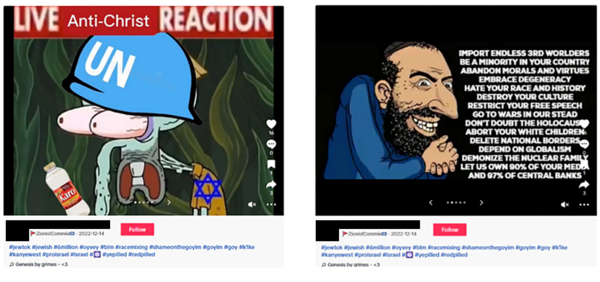 antisemitic content from tiktok
