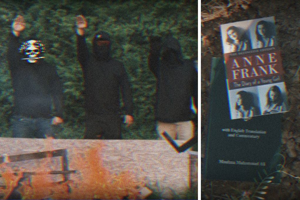 American Blackshirts book burning of the Diary of Anne Frank, North Carolina, April 2025