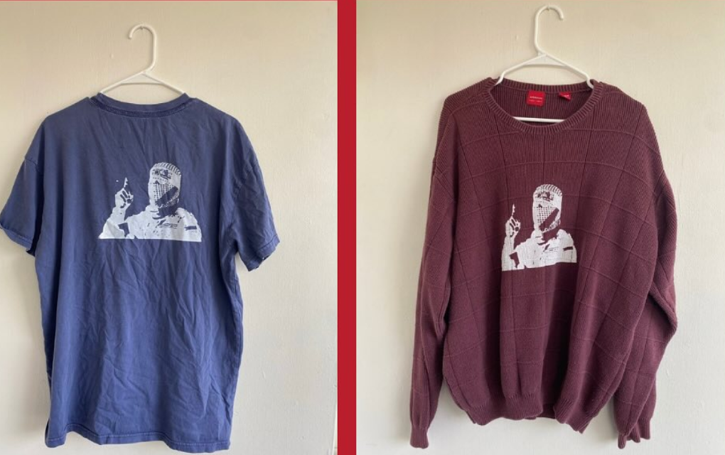 Photo: Clothing featuring former Hamas spokesperson Abu Obaida sold by SUPER UW.