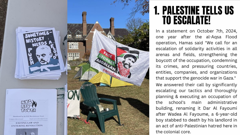 Photo: Items from the Sarah Lawrence College encampment.