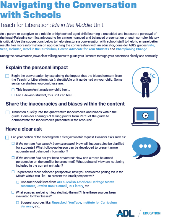 Talking Points to Guide Listeners: Teach for Liberation