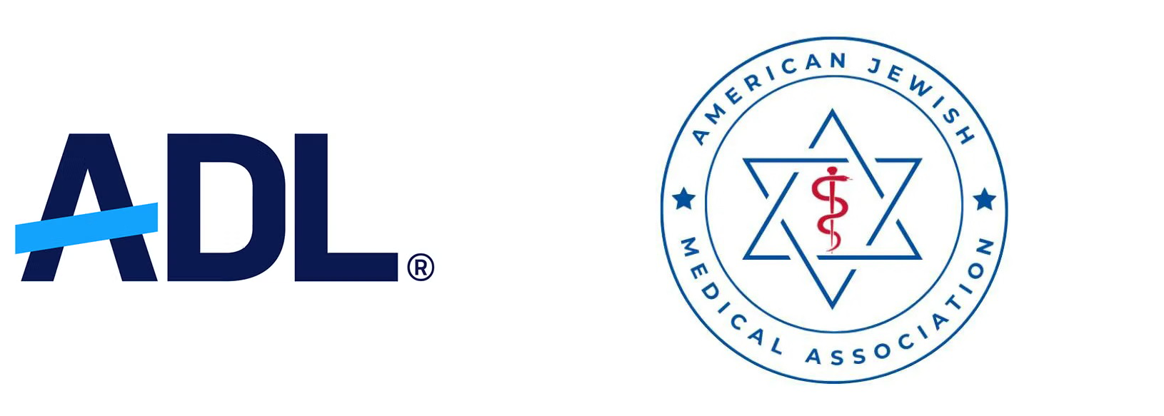 Logos of ADL and the American Jewish medical association