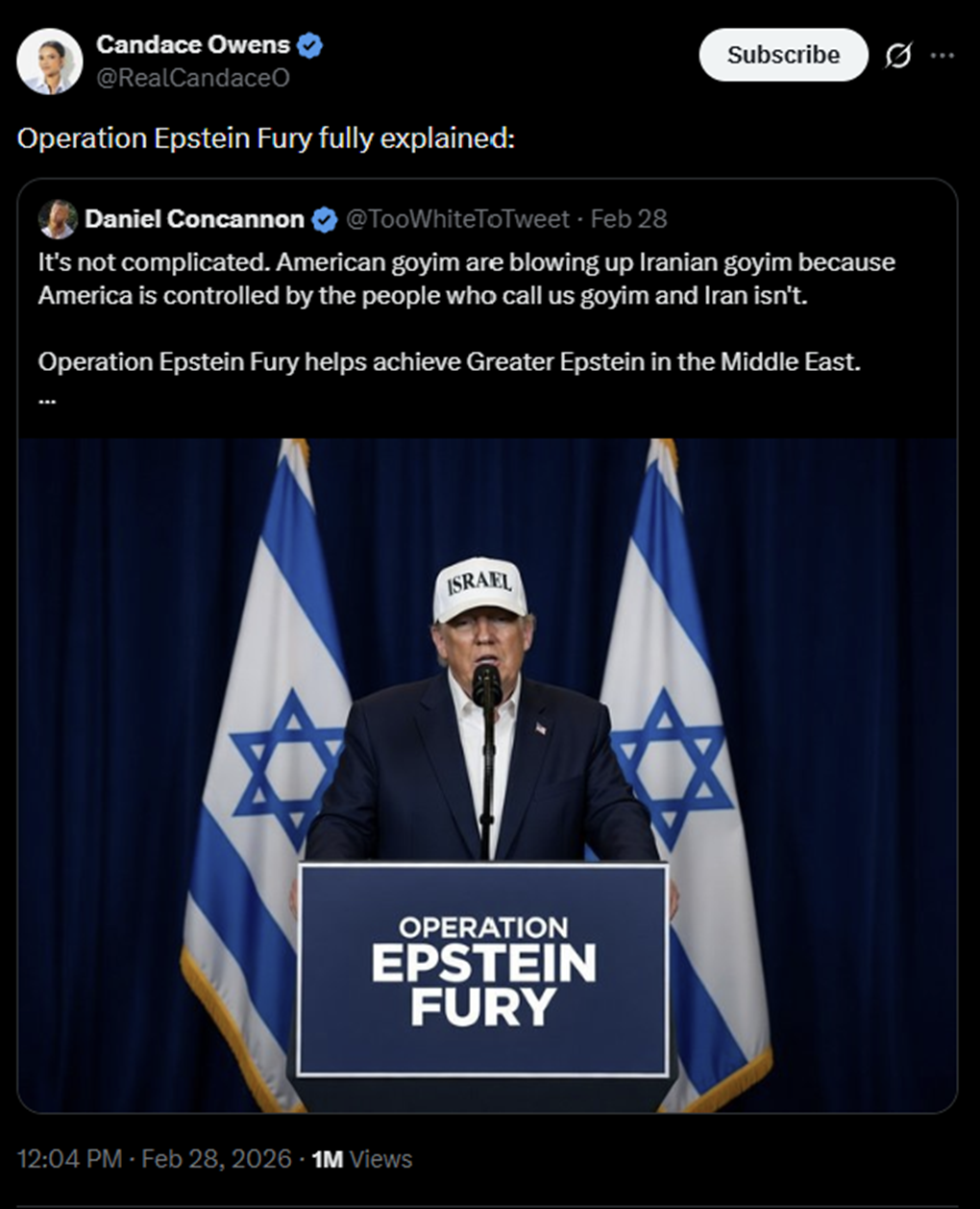X post by Candace Owens Operation Epstein Fury