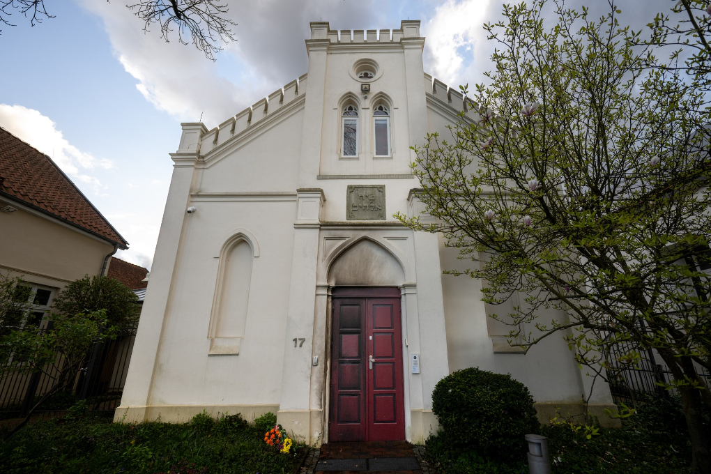 Photo: A general view of the Oldenburg Synagogue following an attempted arson attack on April 5, 2024, in Oldenburg, Germany. (David Hecker/Getty Images)