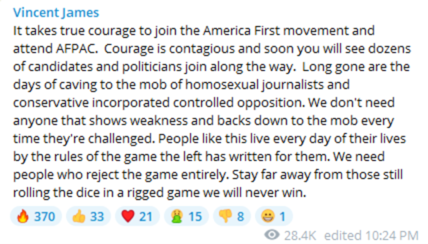 AFPAC III: The Groyper Army Seeks to Normalize White Nationalism