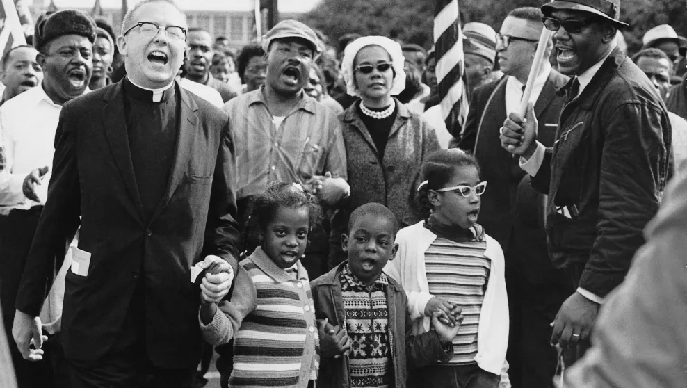 Abernathy, Martin and Loretta King and Marchers for the Right to Vote
