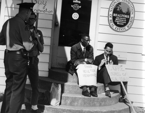 Fair Housing Protest in Front of Realtor Office